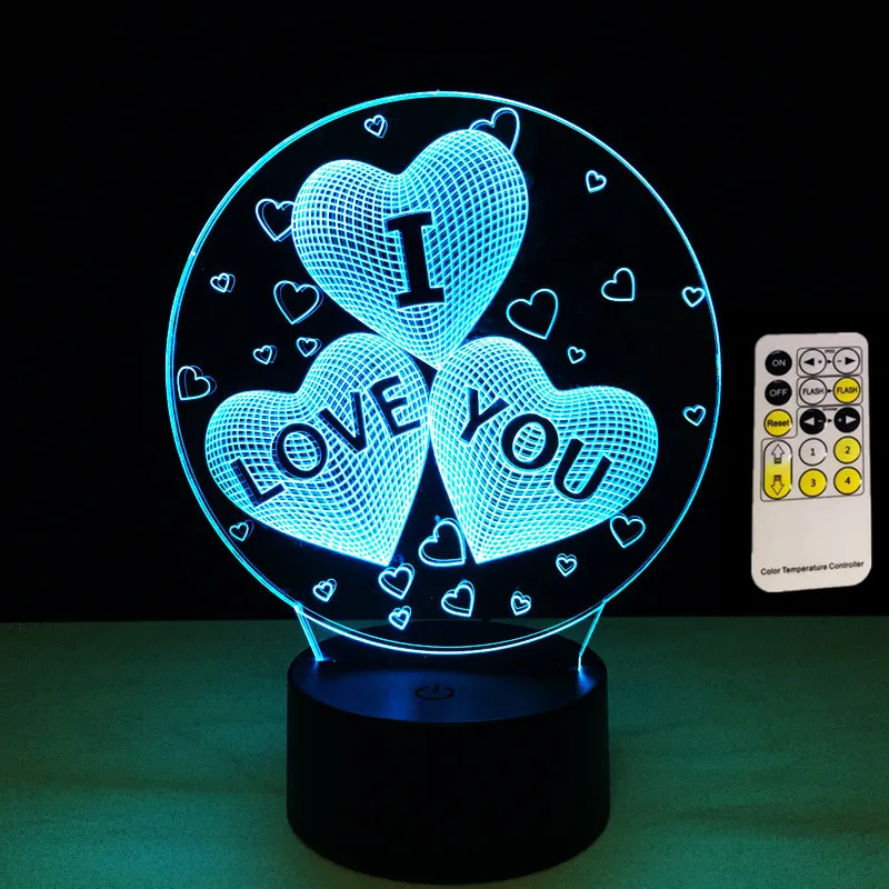 Сенсорный контроллер с ПДУ для светодиодной ленты I LOVE YOU красочные 3D голограмма