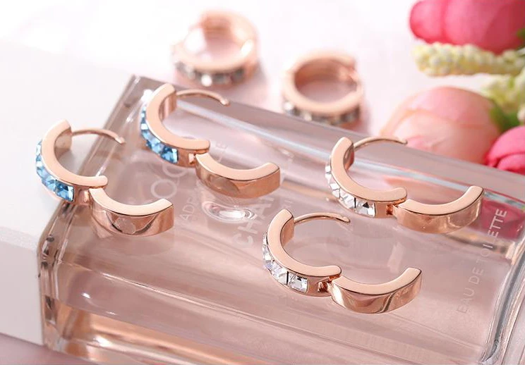 

New Arrival Crystal From Swarovski Luxurious Hoop Earring Ladies Fashion Shining Crystal Earrings For Women Wedding Accessories