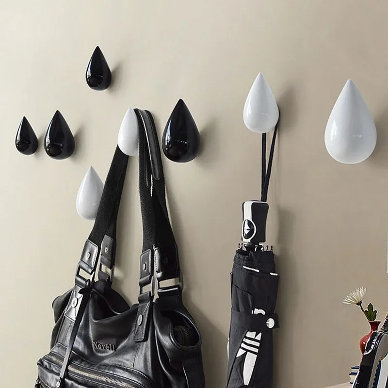 Brief Modern 3D resin drop hooks wall decoration Hat Door Clothes Towel Robe Hooks perchero pared Wallets Wall hanger | Дом и сад