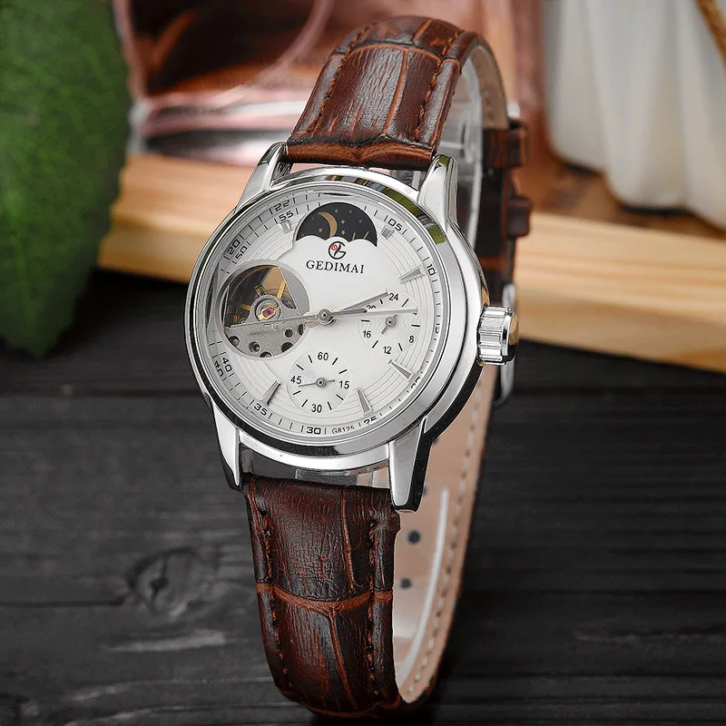 Часы GEDIMAI женские механические роскошные модные автоматические наручные с