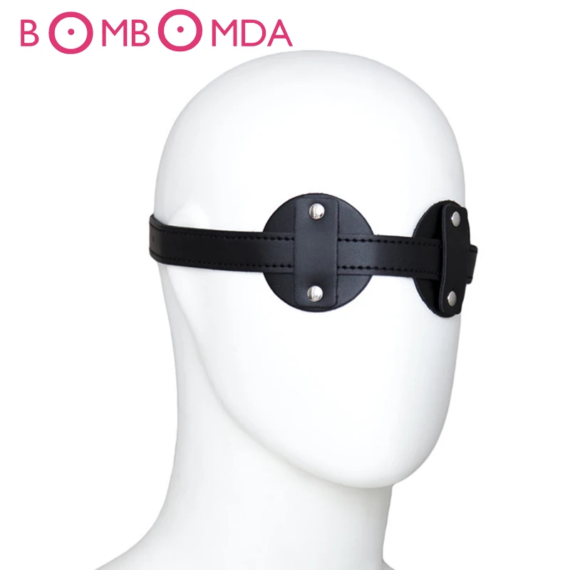 Регулируемая Маска из искусственной кожи на поясе повязка глаза сексуальные
