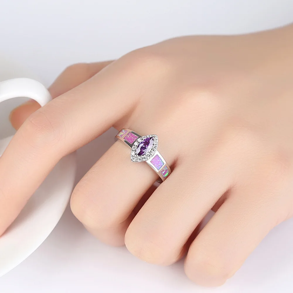 Superior Quality Beautiful Eye Ring Personality Gift Purple Cubic Zirconia For Women | Украшения и аксессуары