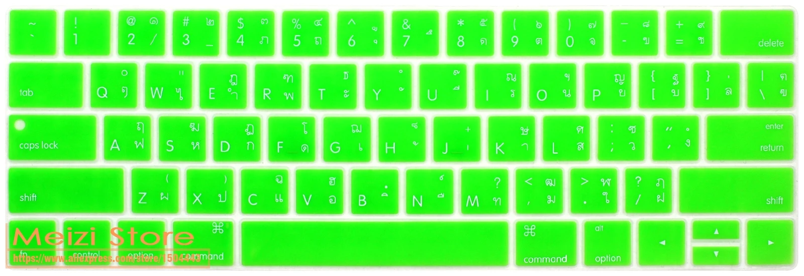 Силиконовый чехол протектор клавиатура кожи Таиланд Тайский язык для Macbook Pro 13 15 с Touch Bar модель A1706 A1707