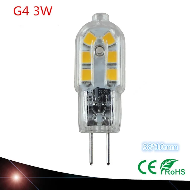 

50PCS 2018 new High quality 220V 12V G4 LED Replace Halogen 3 W light bulb Corn SMD Super bright LED lamp light