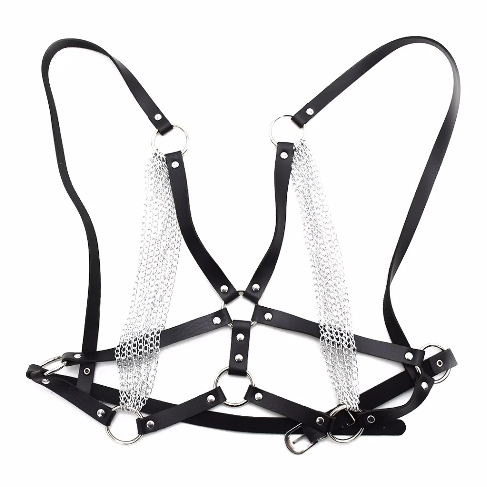 Портупея из искусственной кожи женская черная сексуальная Дамская бикини топ