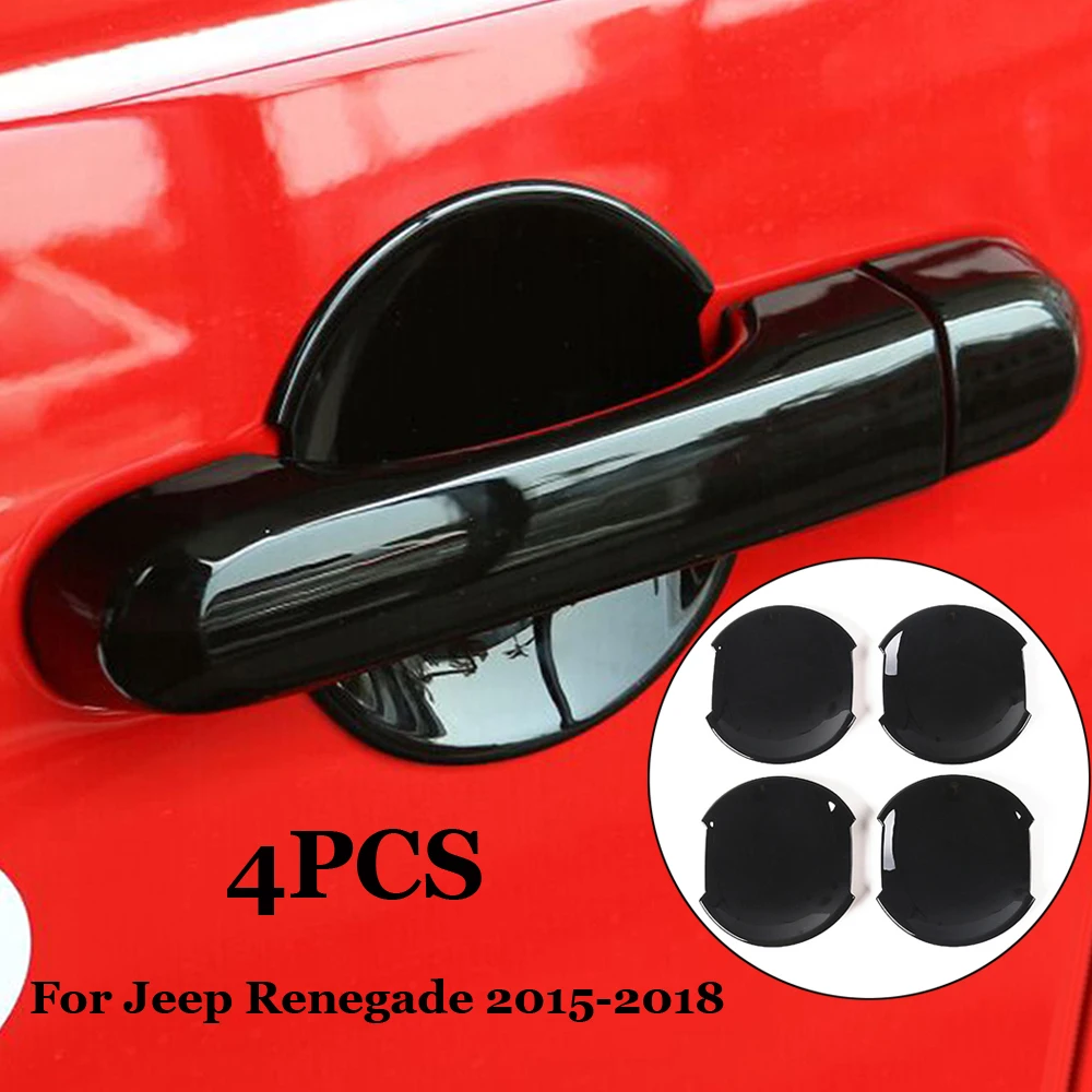 Части крышки дверной ручки чаши для Jeep Renegade 15 16 DIY черные автомобильные
