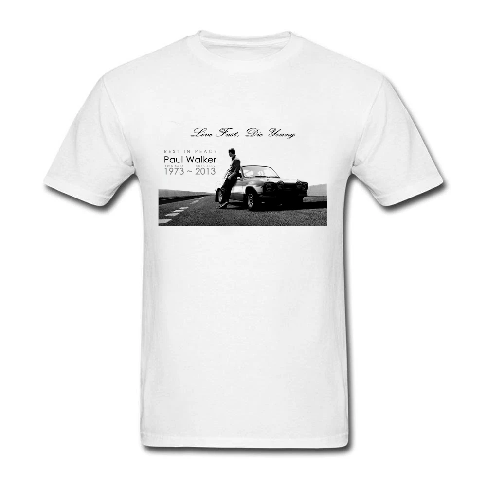 Paul Walker T Shirt Men Summer 100% Cotton Cool Tee Adult Tshirt Comfortable Teenage Shirts Father's Day gift | Мужская одежда