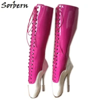 sorbern exotic dancer shoes boot unisex crossdressing shoe high heel ballet heels fuchsia ballet boots heels sm shoe ladies