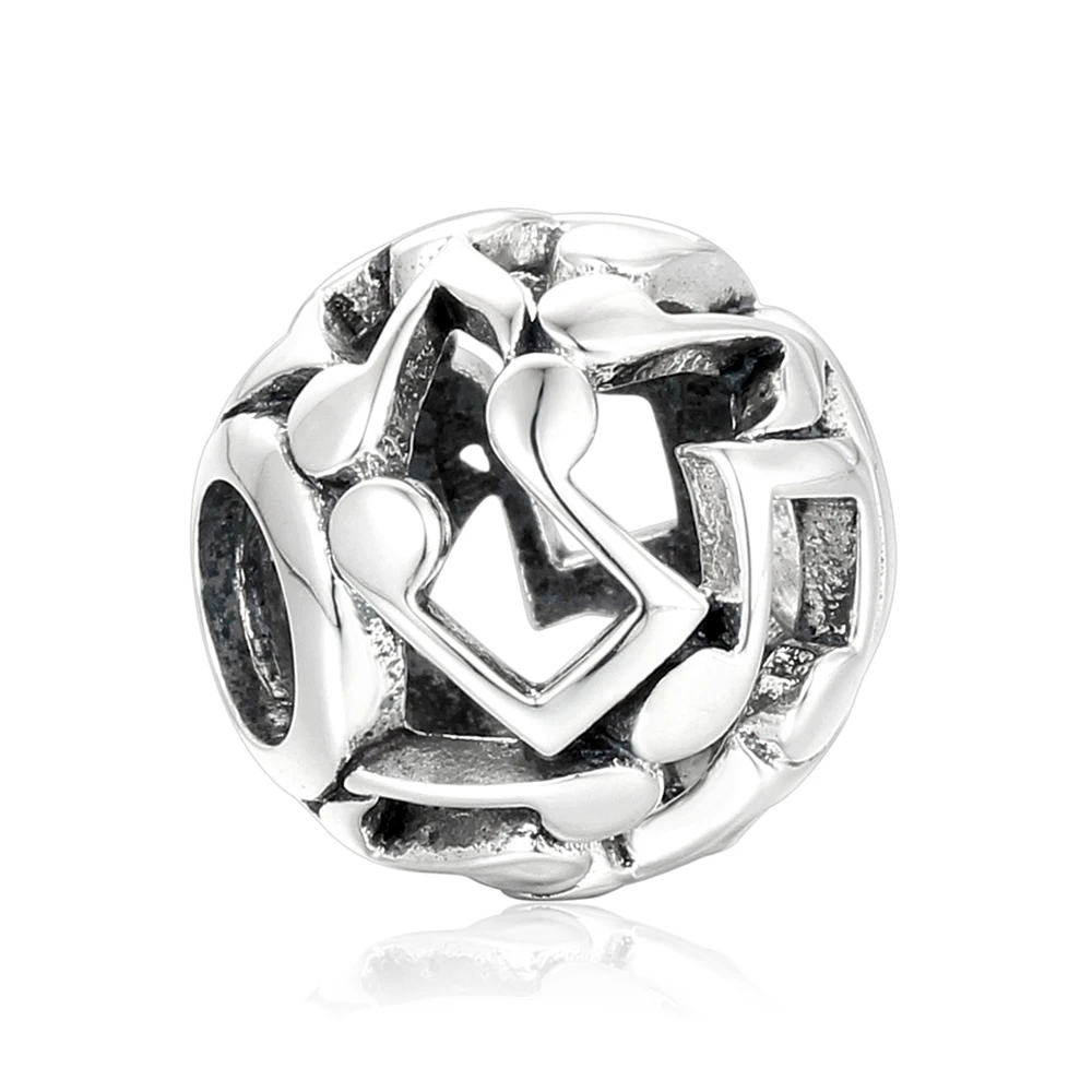 Музыка шарма бусины 925 стерлингового серебра подвески для женщин сделай сам