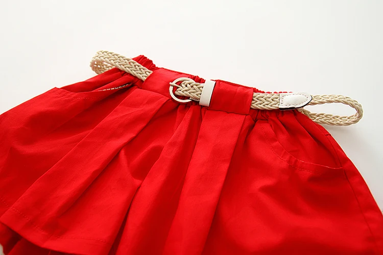 Одежда для маленьких девочек топы с принтом бабочки жилет + шорты поясом комплект