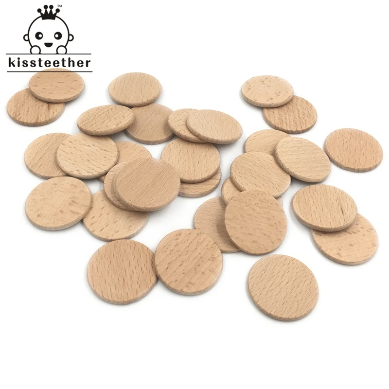 

37mm 1.5" Eco Friendly Flat Beech Wood Slice Ring Circle Wooden Nursing Charm DIY Wood Mat Pad Teether Pattern