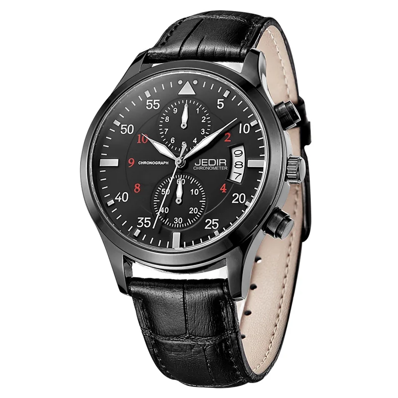 

New Fashion Luxury Mensports Watch Leather Canvas Strap Waterproof Multifunctional Business Men's Quartz Watch Relogio Masculino