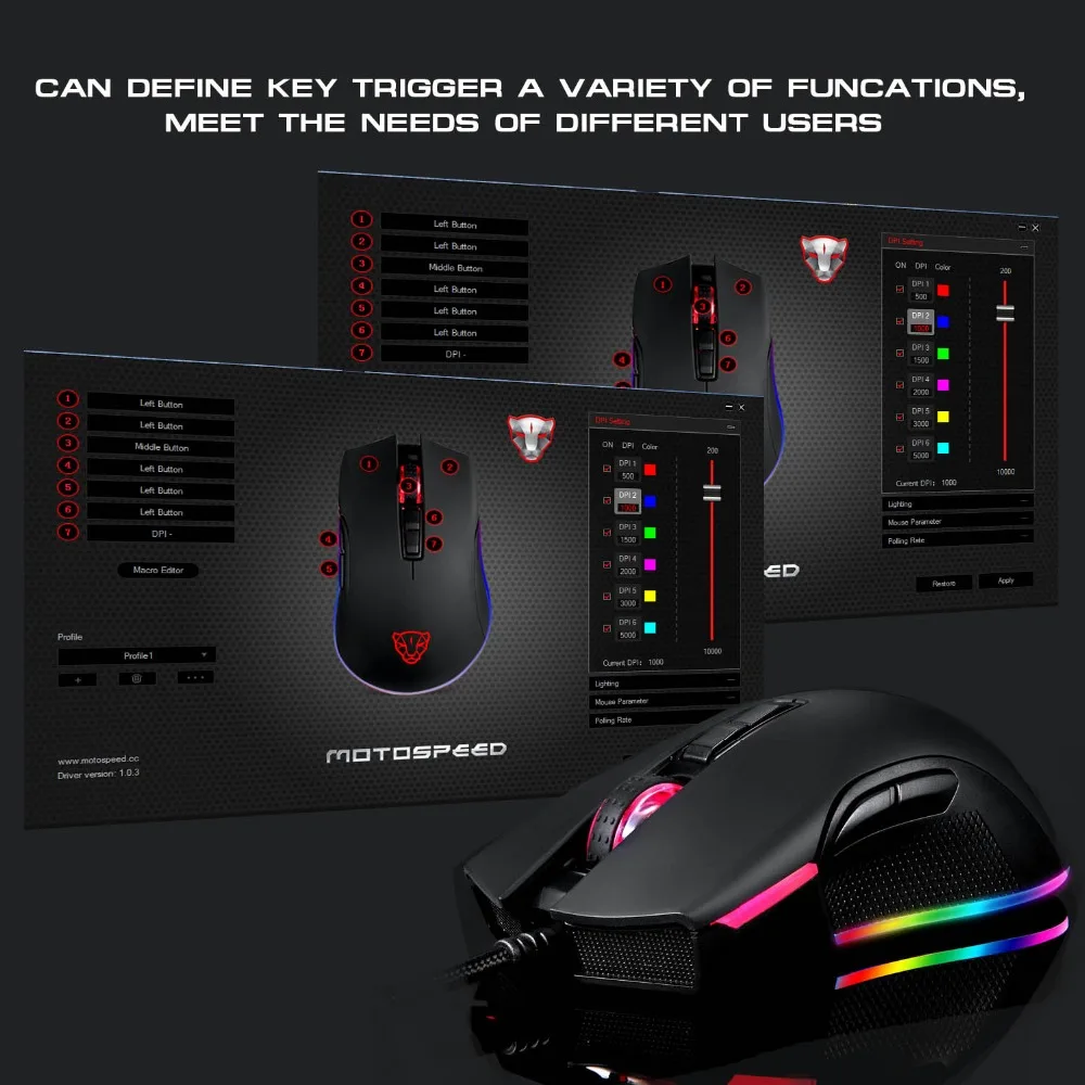 Motospeed V70 USB Проводная игровая мышь PMW3325 5000 точек/дюйм PMW3360 12000 точек/дюйм компьютер RGB LED многоцветная подсветка отправка с коробкой