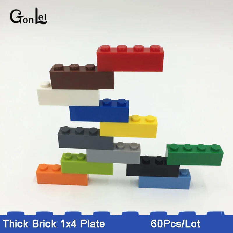 60 шт./лот Moc кирпич 1x4 (3h)* 3010 DIY просветленные Блоки Кирпичи совместимы с Rebrickable Technic