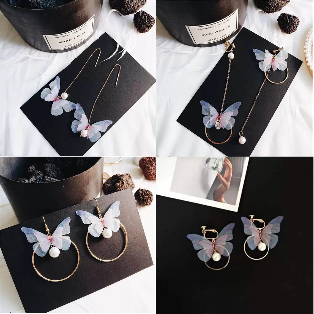 Подвески бабочки для сережек сделай сам 10 шт./пакет разные цвета ручная работа