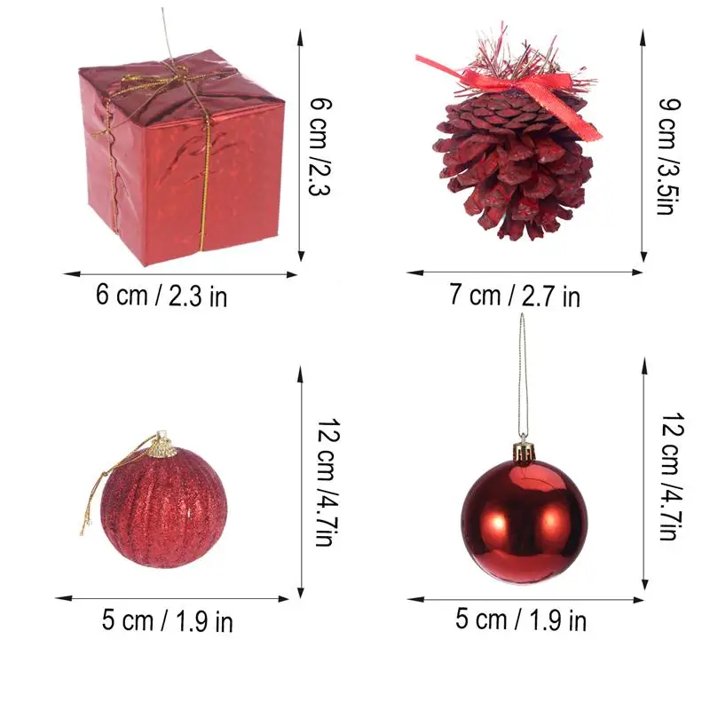 16 шт красочные мини блестящие шарики Pinecones подарочные коробки Рождественская