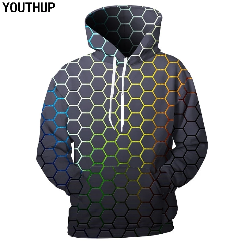 Новинка 2020 дизайнерские мужские толстовки YOUTHUP с 3d рисунком 3D принтом модные