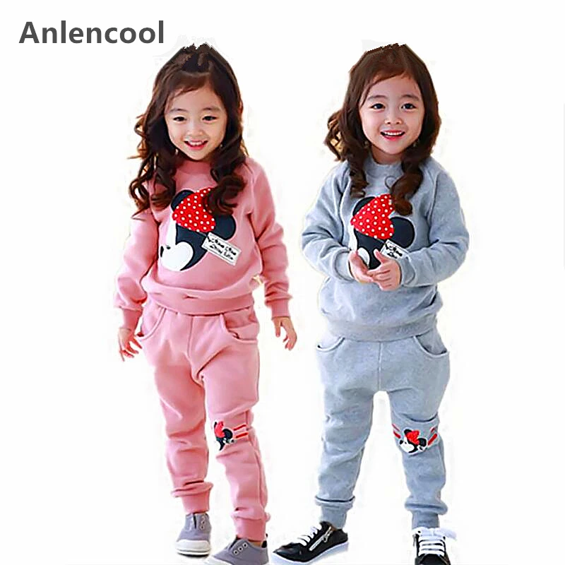 Anlencool новинка 2021 года весенний костюм для девочек с Минни Детский свитер длинным