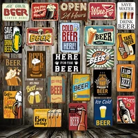 mike86 ice cold beer here metal sign wine save water funny poster art wall decor pub bar vintage open 24 hours craft fg 226