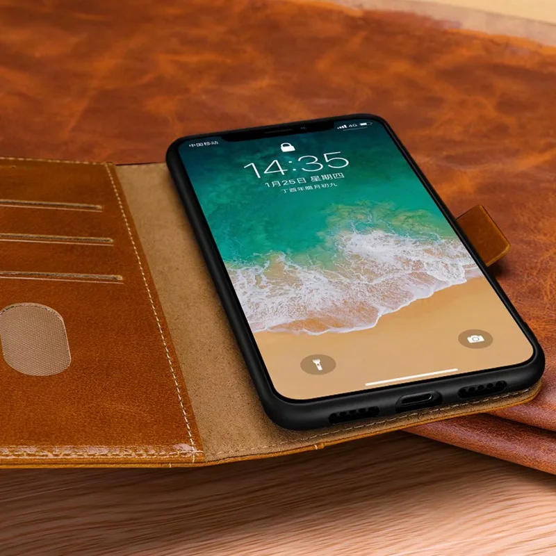 Роскошный чехол из натуральной коровьей кожи для iPhone XS Max 6 6S 7 8 plus X XR чехол 11 Pro Ультра Тонкий Магнитный флип-чехол для телефона чехол