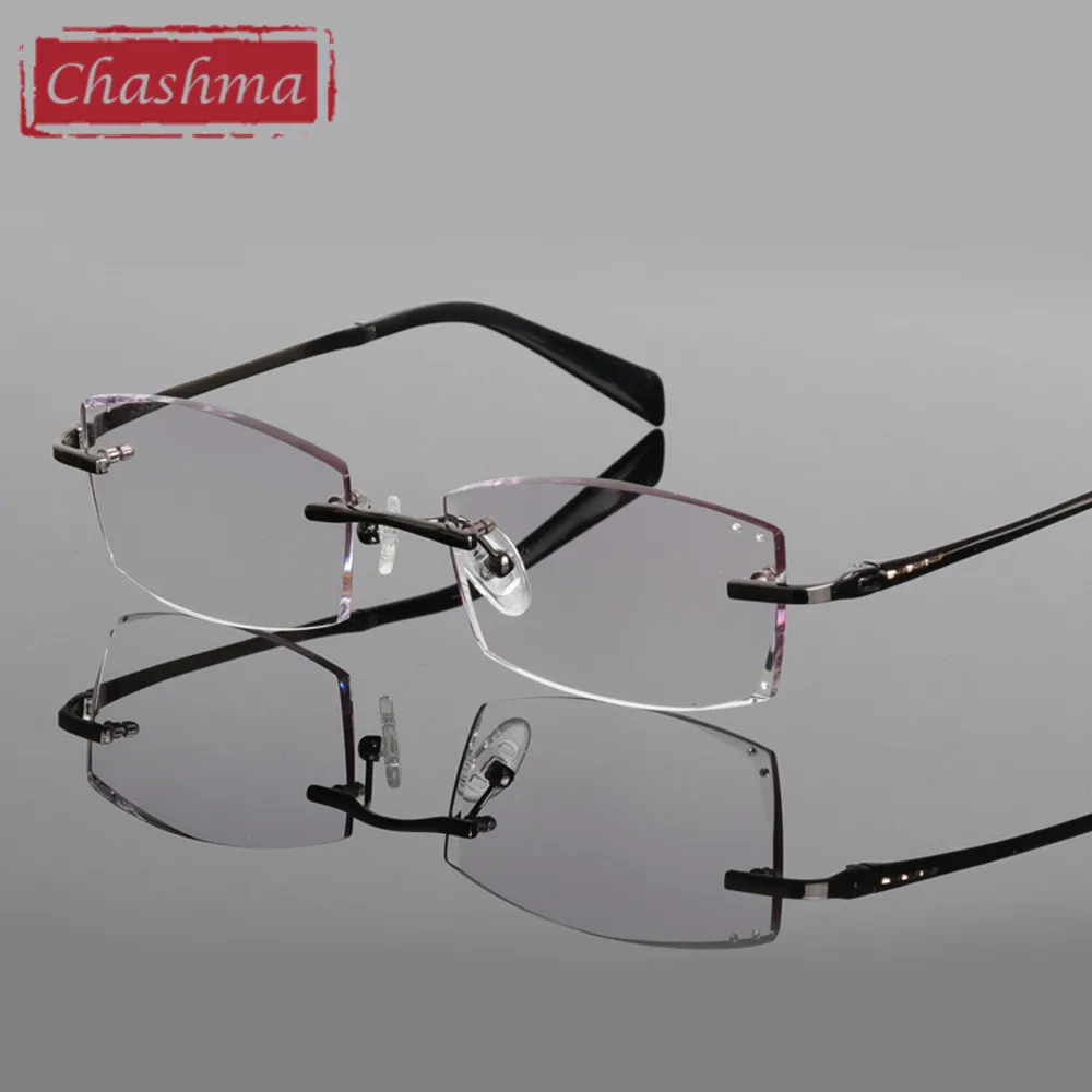 Бренд Chashma стекло для глаз чистый титан без оправы es тонированные линзы мужские