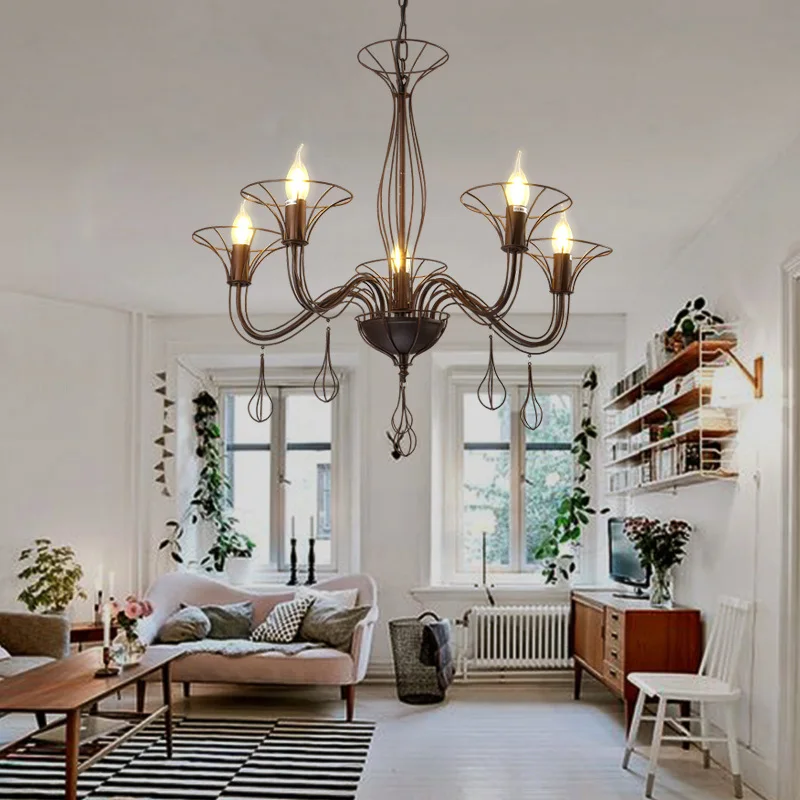 Минималистичная ретро ностальгия художественная люстра креативный винтажный