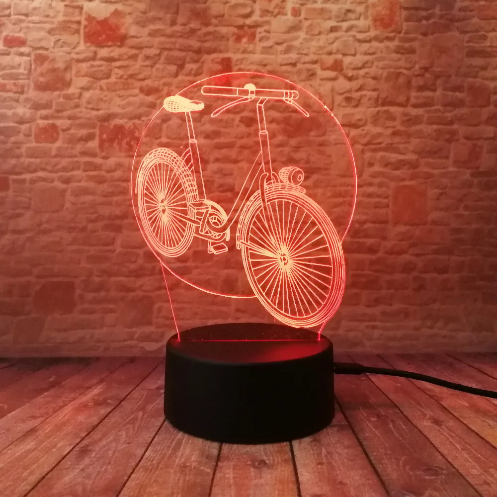 Cool Luminaria 3D велосипедный стол Светодиодные ночные светильники велосипед 7 цветов