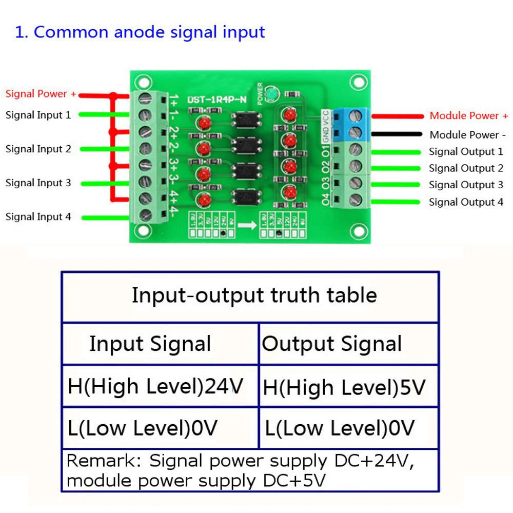 1 шт. изолированная плата для преобразователя уровня сигнала 24 В 5 В|Аксессуары