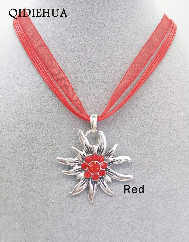 Немецкие Подвески Edelweiss, ожерелье s для женщин, модная корейская веревка, Октоберфест, массивное ожерелье, ювелирное изделие - Окраска металла: red
