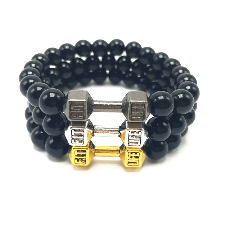 Ювелирные изделия браслет 8 мм сплав гантели строку. | Украшения и аксессуары