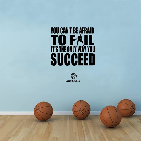 Баскетбол и успех цитаты виниловые наклейки на стену Lebron James вдохновляющие Фотообои