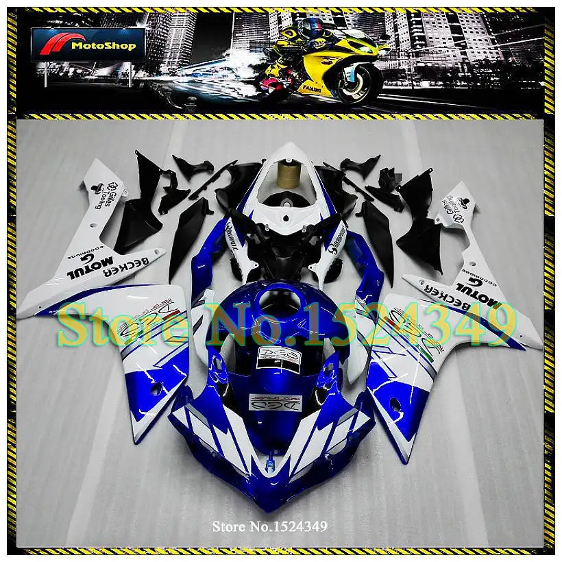 YZFR1 2007 2008 ABS Fairing For Yamaha 07 08 blue black white YZF-R1 2007-2008 07-08 BECKER MOTUL Tooling | Автомобили и