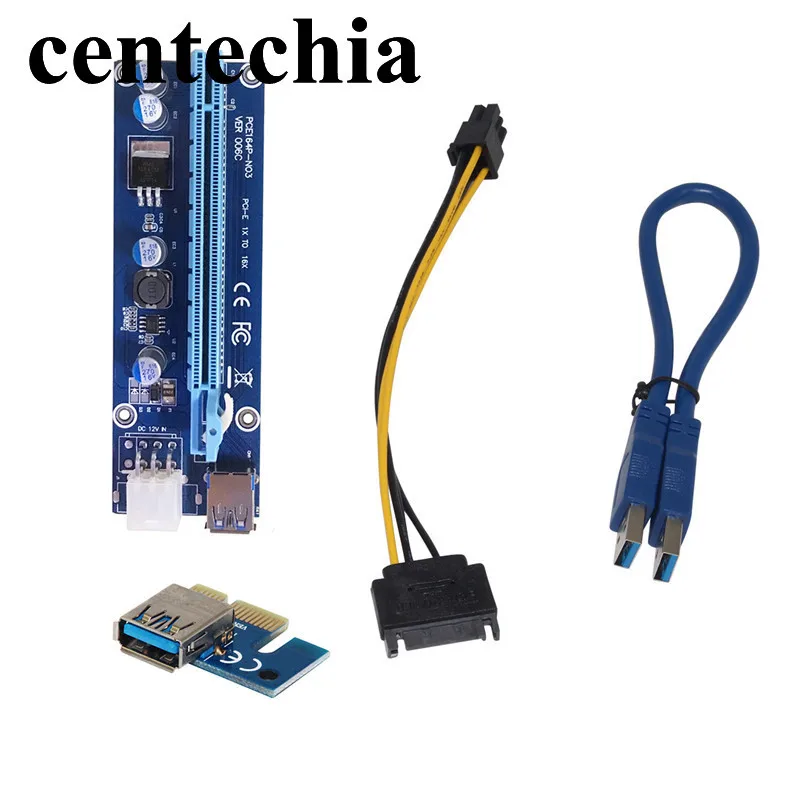 Адаптер PCI E Express 1X до 16X 50 см USB 3 0|pci e|pci-e pci1x to 16x |