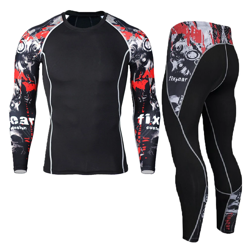 

Thermal underwear for men Gym Fitness Clothing Sportswear Suits Men's Running Set Fitness Tight Sport Suit Men Outdoor Jogging