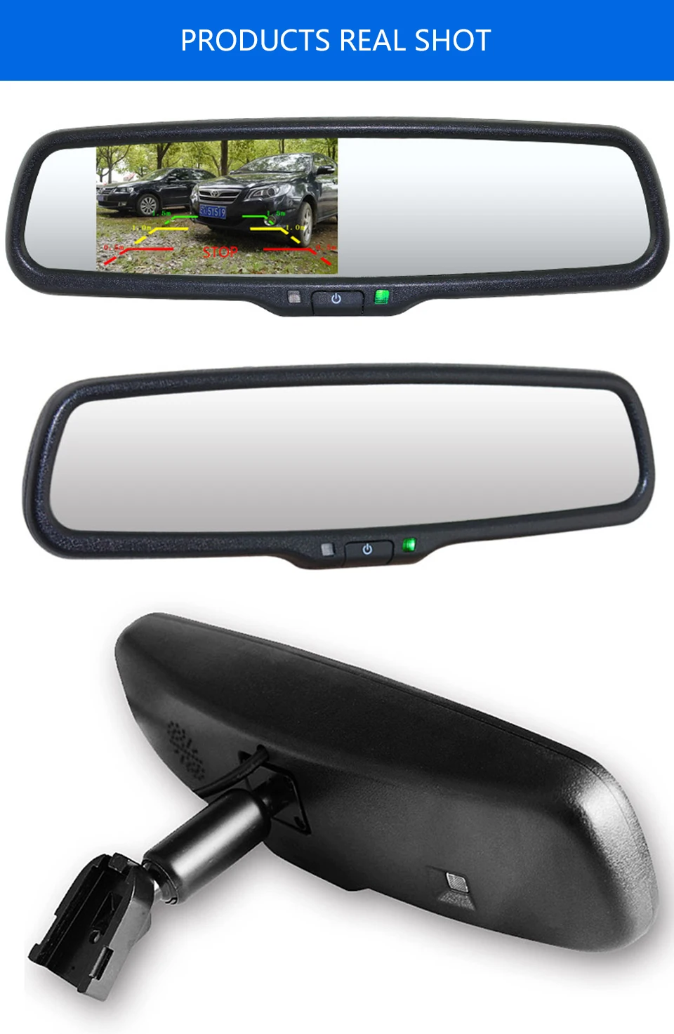 Original Car 4.3 parking monitor 4 blind spot sensor + led camera bracket for Toyota Detection visible Reverse car security | Автомобили и
