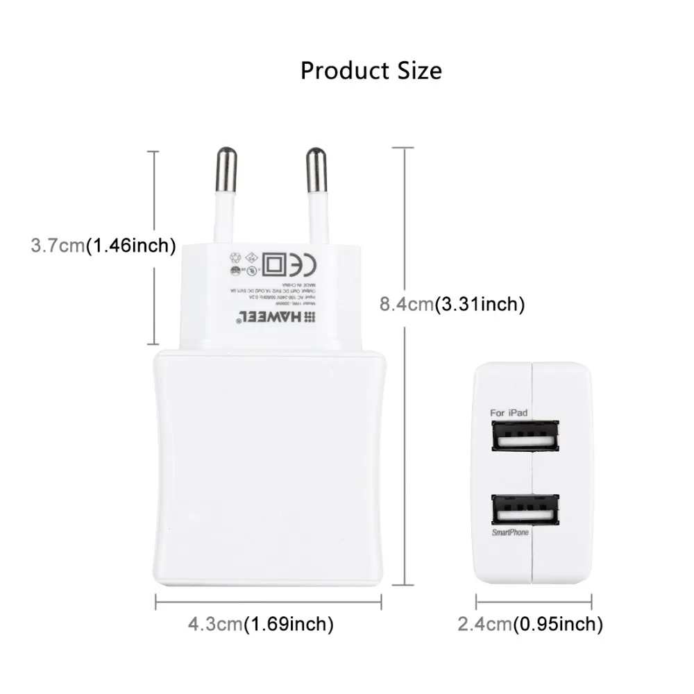 USB Зарядное устройство ЕС plug 2 порты Попутчики Max 3.1A для iPhone 7/7 Plus/6 /6s/6s Плюс/iPad/samsung