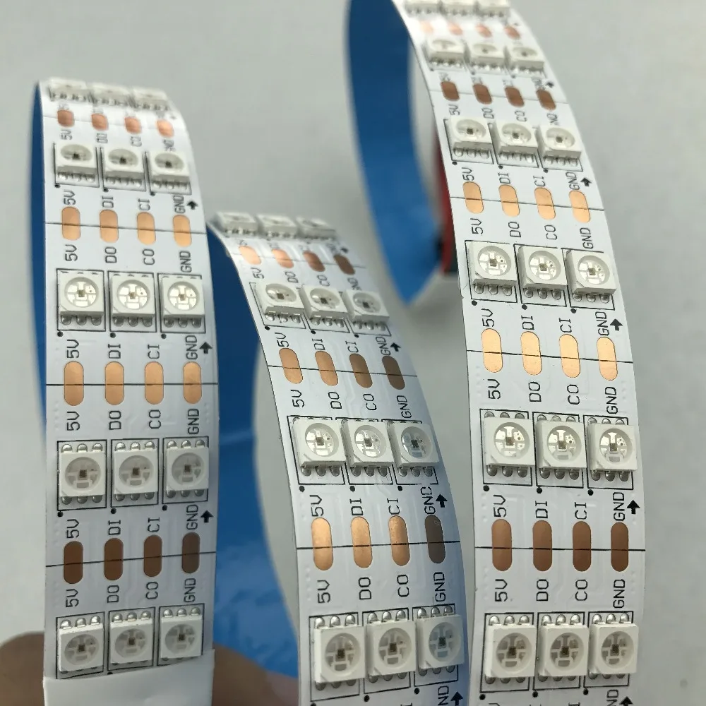 1 метр 144 шт. SK9822 Адресуемых СВЕТОДИОДНЫЙ пиксель полосы пикс./м белый PCB из