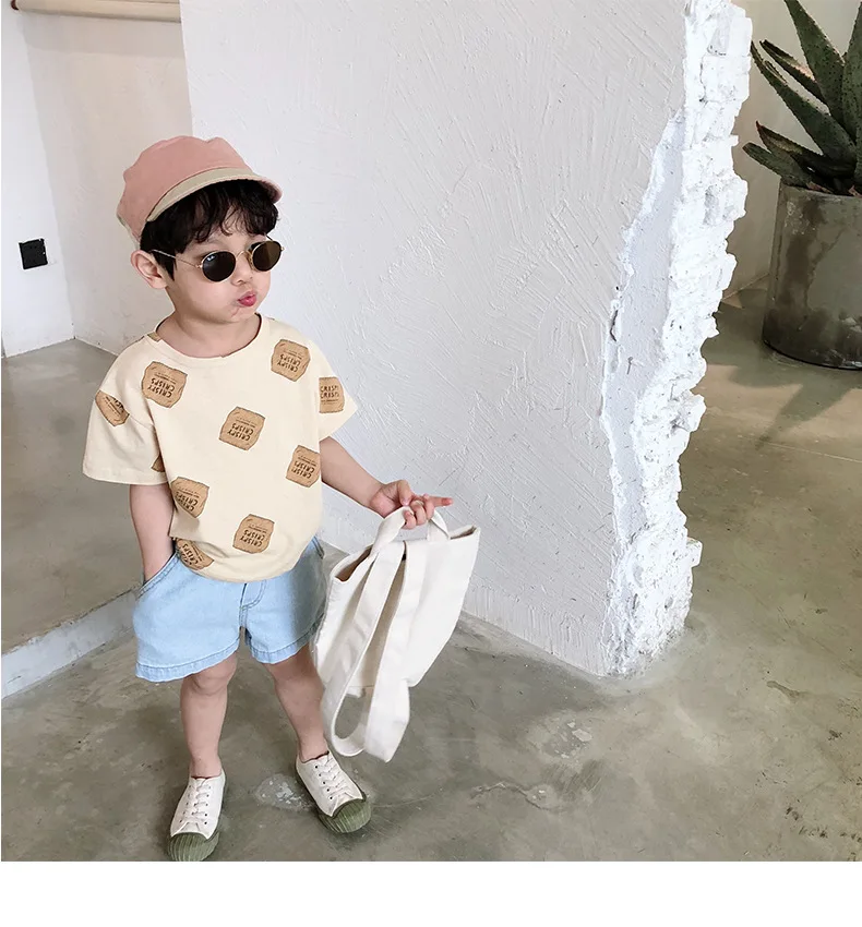 Летние хлопковые джинсовые шорты в Корейском стиле для мальчиков и девочек