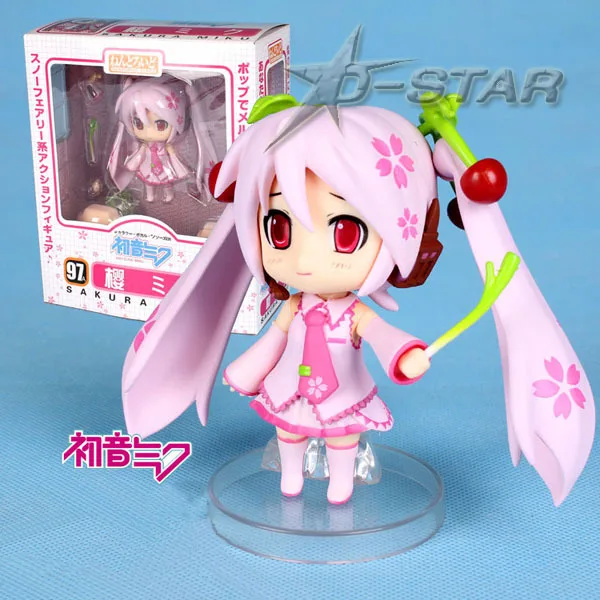 Бесплатная доставка Симпатичные 4 &quotNendoroid Vocaloid Hatsune Мику Сакура розовый коробку 10