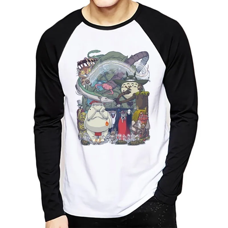 1548 Аниме Тоторо с длинным рукавом рубашка мужская студия Ghibli Хаяо Миядзаки японского аниме дух от Футболка мужская женская одежда футболки - Цвет: 1548