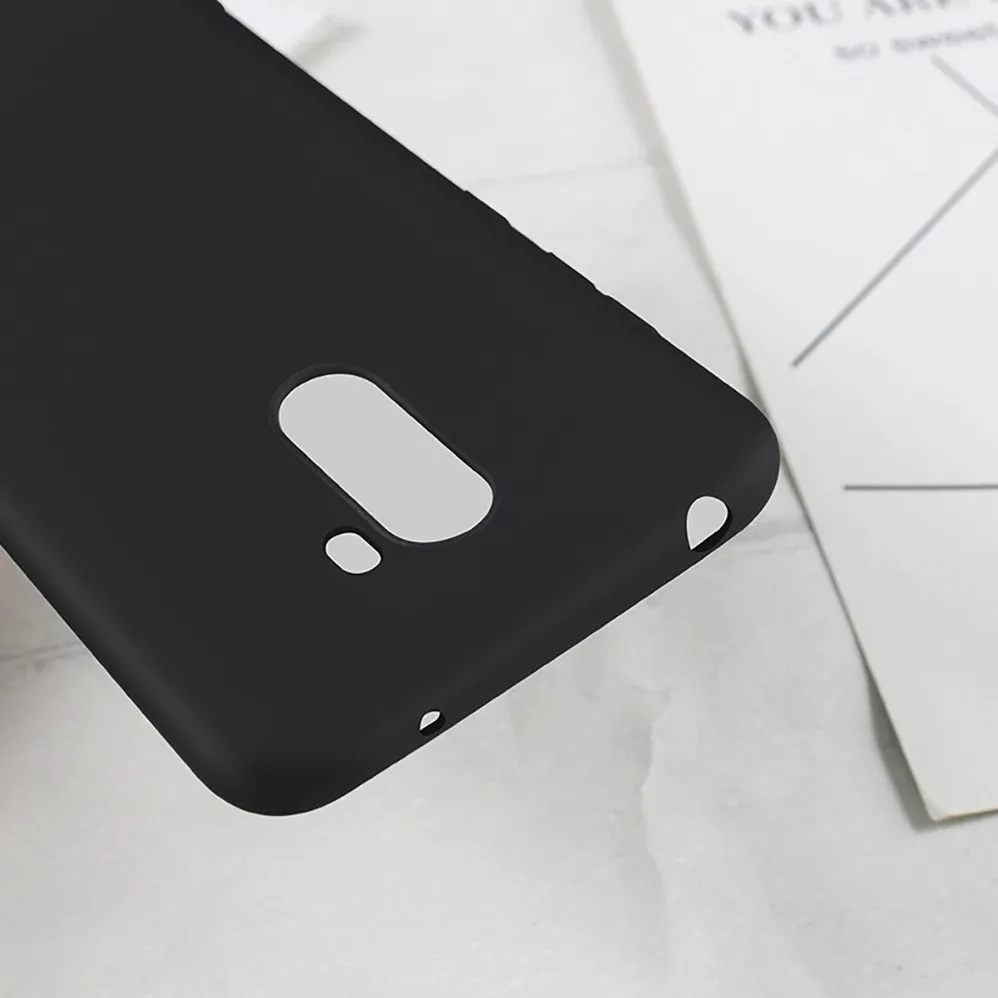 ПОКО F1 ТПУ силиконовый чехол для Xiaomi Pocophone матовый черный назад случаи рука