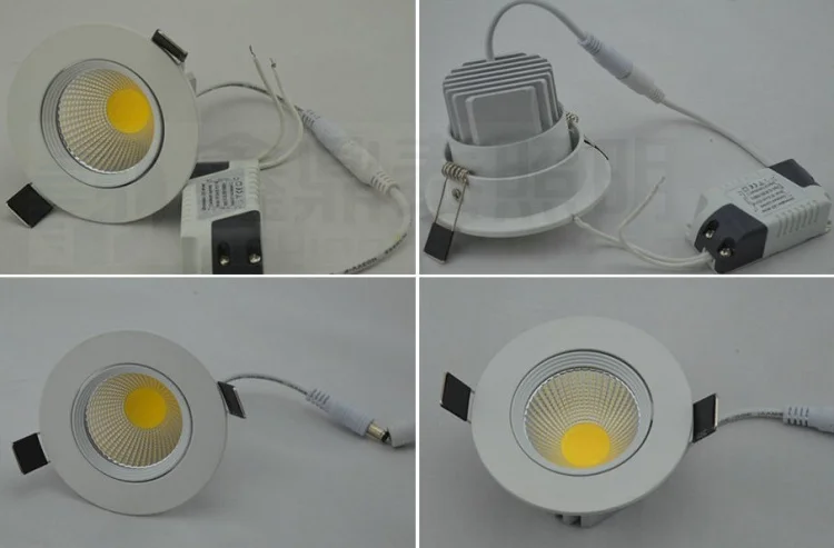 

White shell COB led downlight dimmable 7W 10W 15W recessed ceiling led down light IP44 led spot for bedroom dinning room