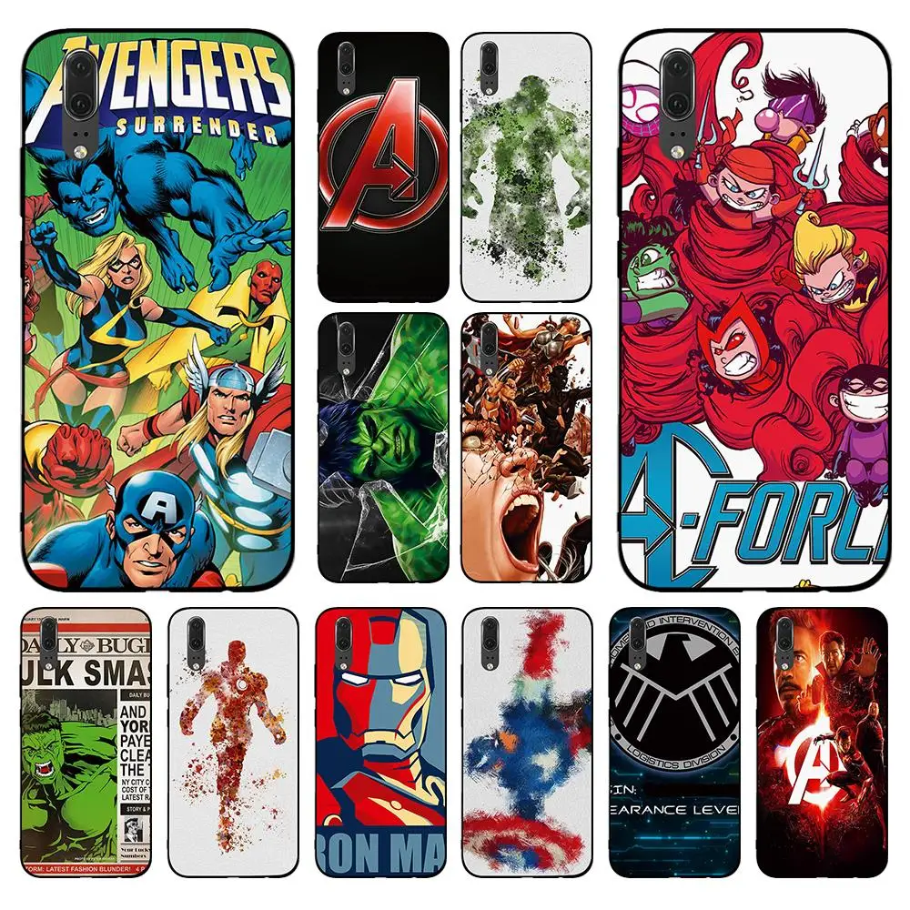 Мягкий чехол Marvel movie avengers captain America для Huawei Y6 Y7 Y9 Prime 2017 2018 2019 Nova 2i 3 4 3i Lite Mate 10 20 Pro