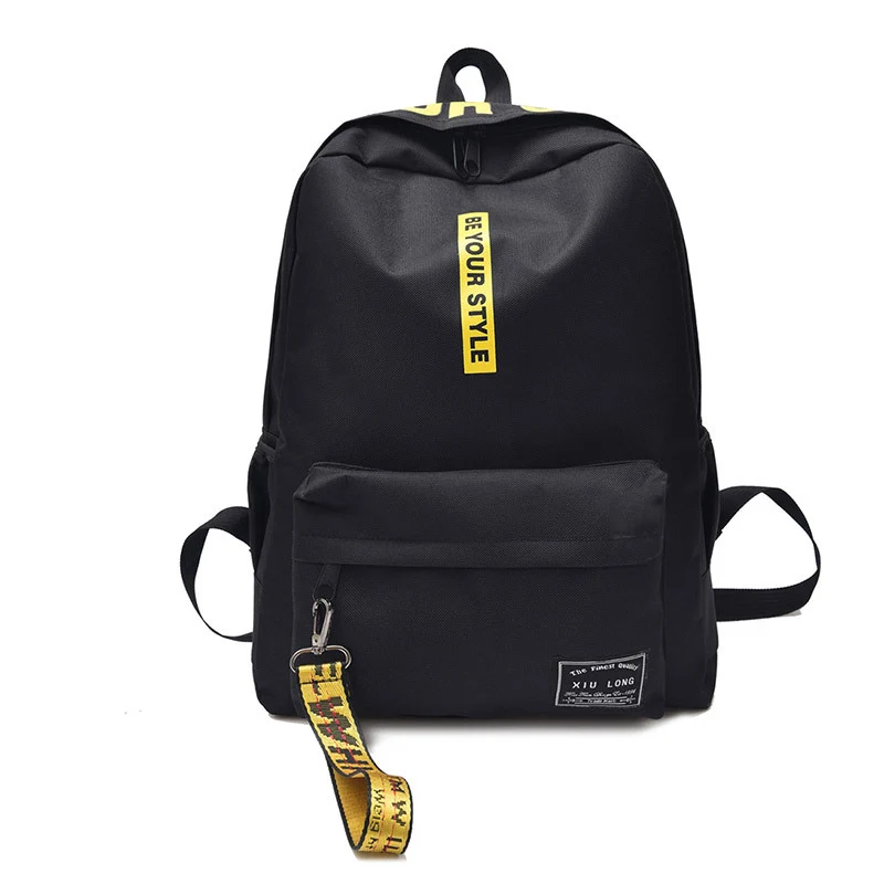 Women's Backpack 2018 New Fashion Canvas Letters Printing Zipper Ribbon Teenager Student School Bag Mochila Feminina | Багаж и сумки