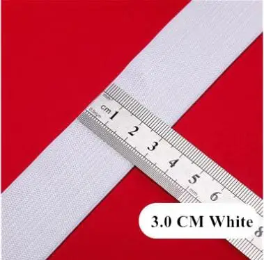 White 3 cm 5Meters 1-6CM Black/White High Elastic Band Nylon Webbing Spandex Ribbon Garment Trousers Hair Tie Dress Lace Sewing Accessories - Цвет: White 3 cm