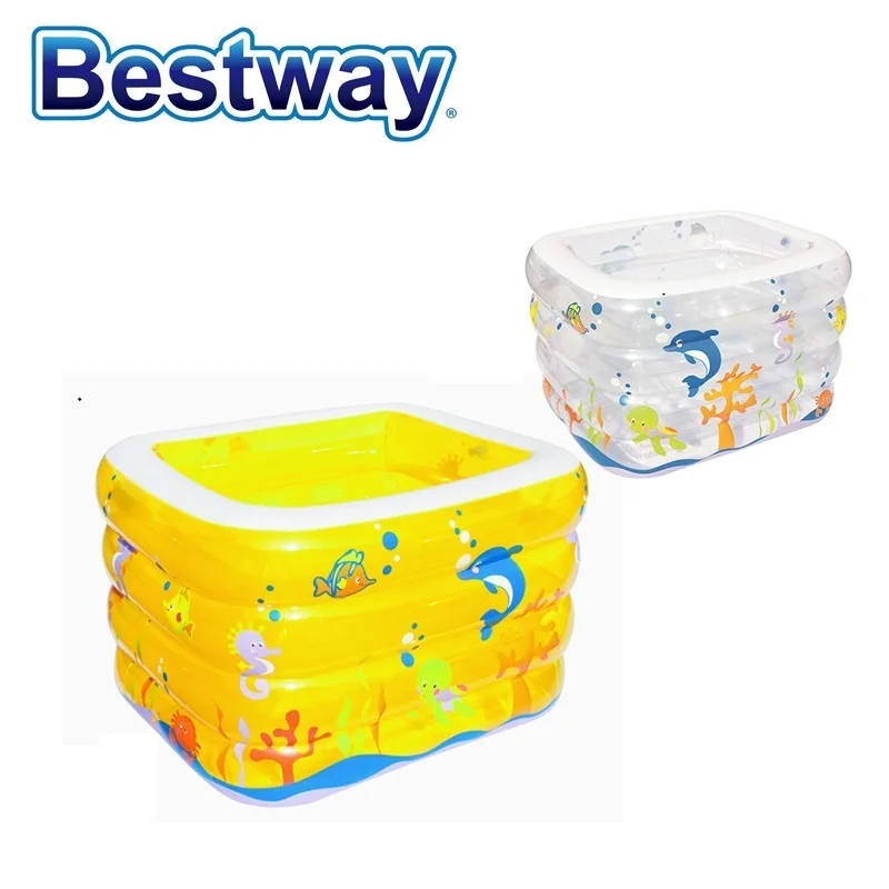 13455 Bestway четырехкольцевая Детская ванна 120x105x75 см прямоугольная печать детский