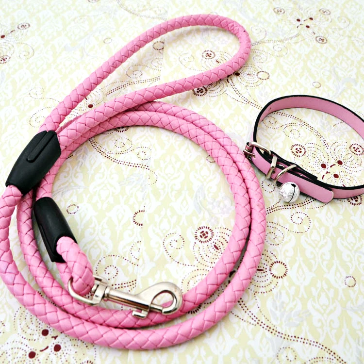 Cortex ошейник для собак кожаный регулируемый питомцев поводок Плетеный маленьких