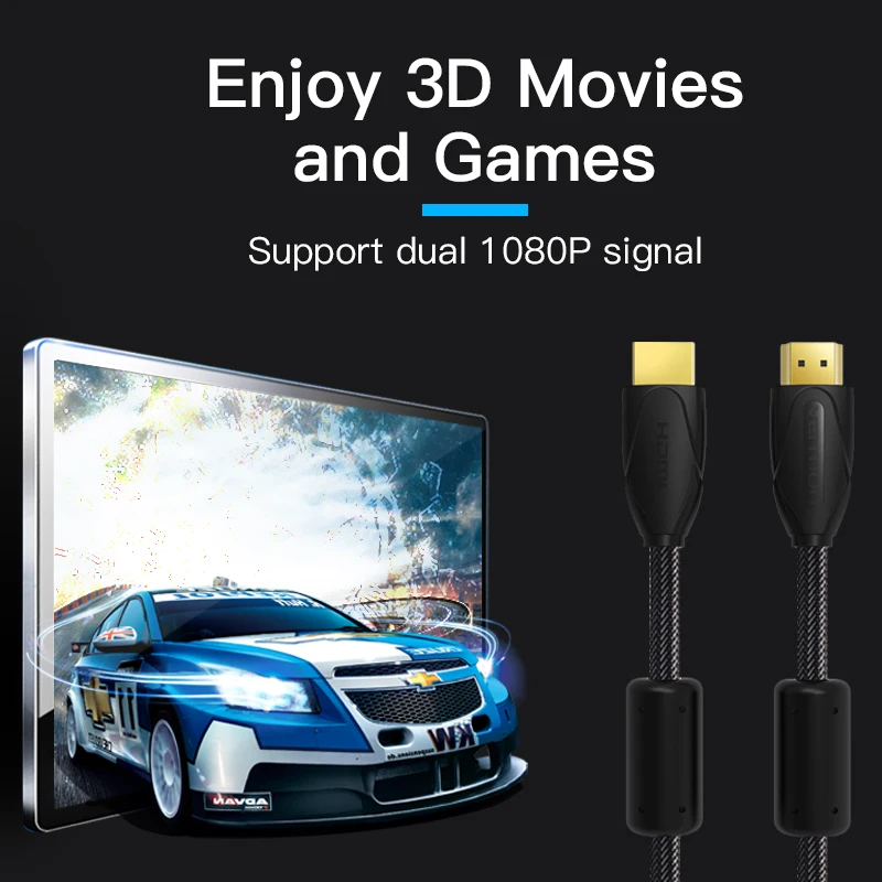 Vention HDMI адаптер кабель с магнитным кольцом 5 м 10 к 1080 P 3D 1 4 для PS3 HDTV ЖК проектор