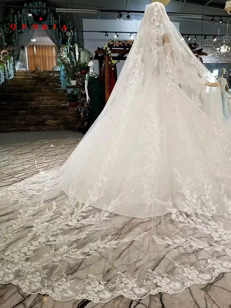 2021 robe de mariee Real Sample V Neck Bride Gown vestido de noiva Luxury QUEEN BRIDAL Elegant Wedding Dresses WD81