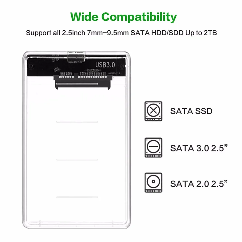 Высокоскоростной корпус 2 5 дюйма USB 3 0 SATA HDD SSD твердотельный жесткий диск коробка